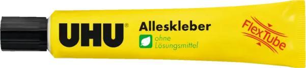 UHU All Purpose Adhesive 20ml tube back of pack with usage instructions
