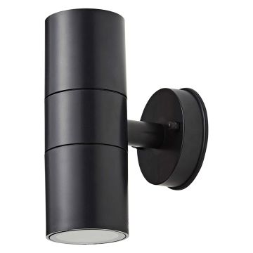 Coast Neso twin GU10 up and down wall light, black, IP44