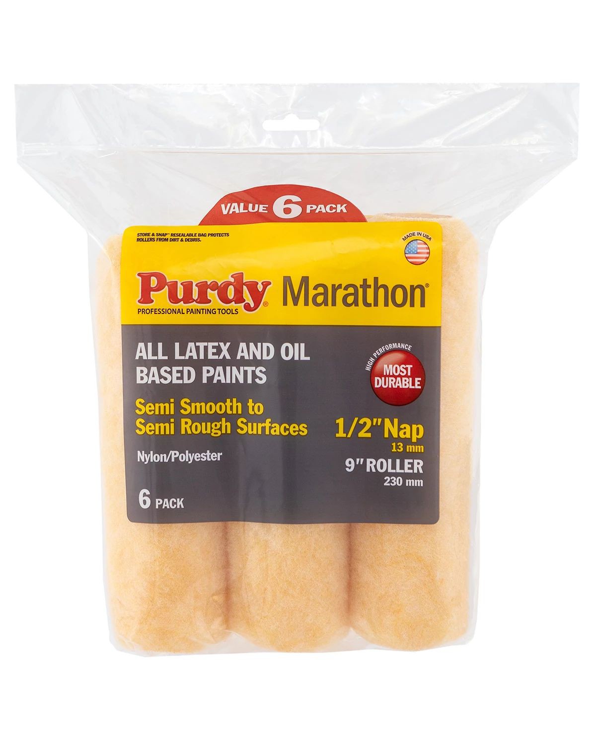 Purdy Marathon roller sleeves shown as a multi pack front view