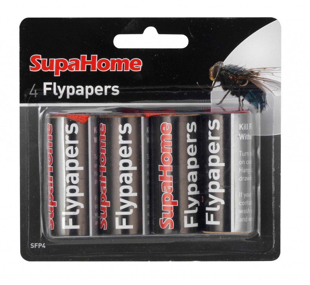 SupaHome Flypapers 10 pack, close up of vanilla scented sticky fly trap strip