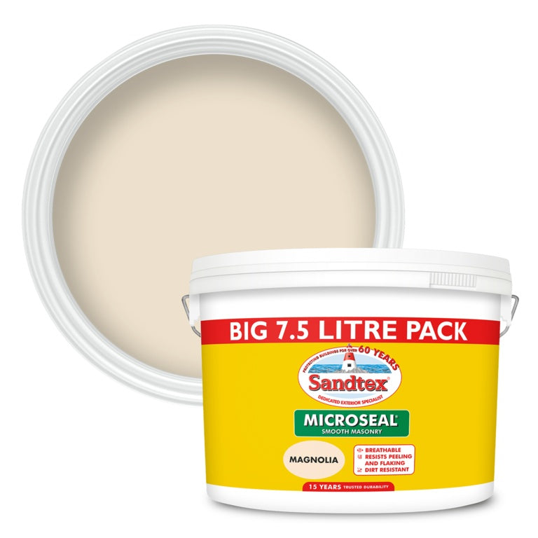 Sandtex Smooth Masonry Paint tin, Magnolia, 7.5L