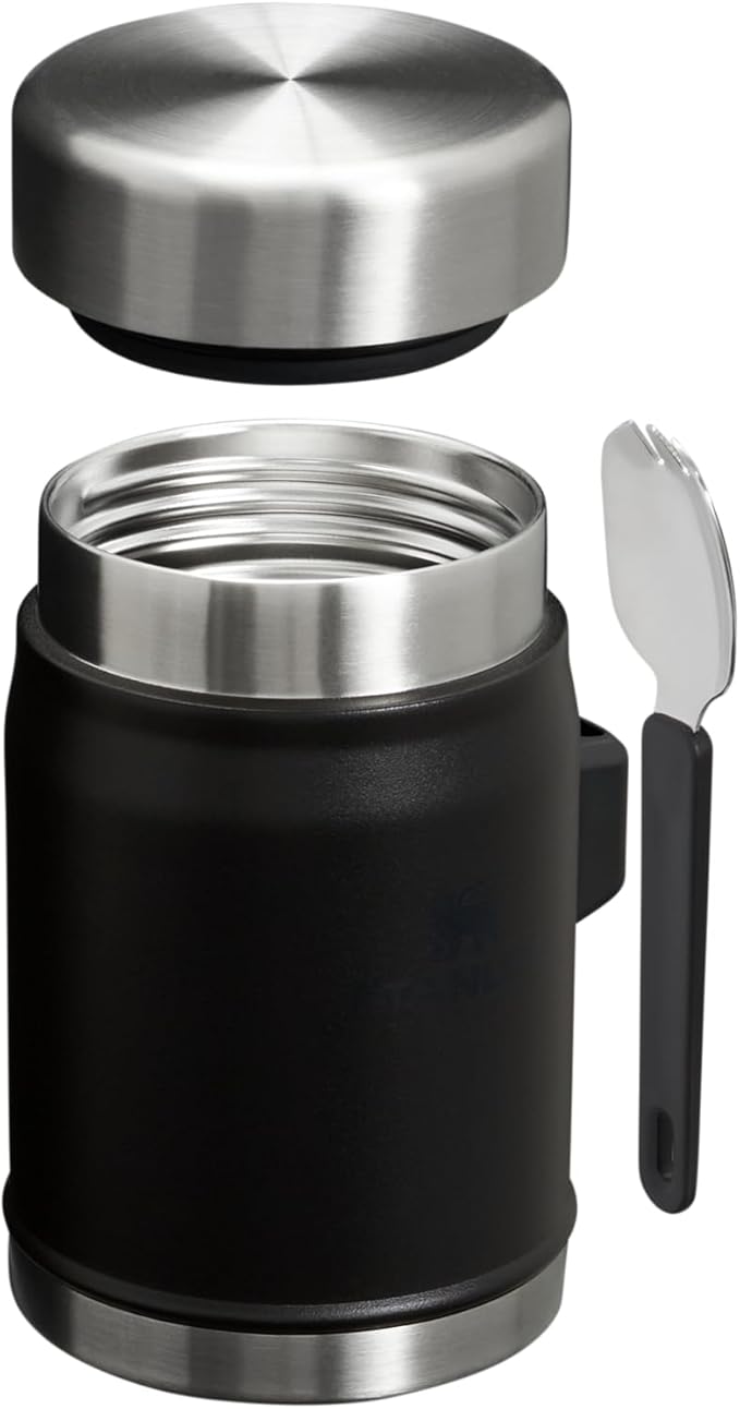 STANLEY Legendary Food Jar + Spork | Matte Black Pebble | 0.4L