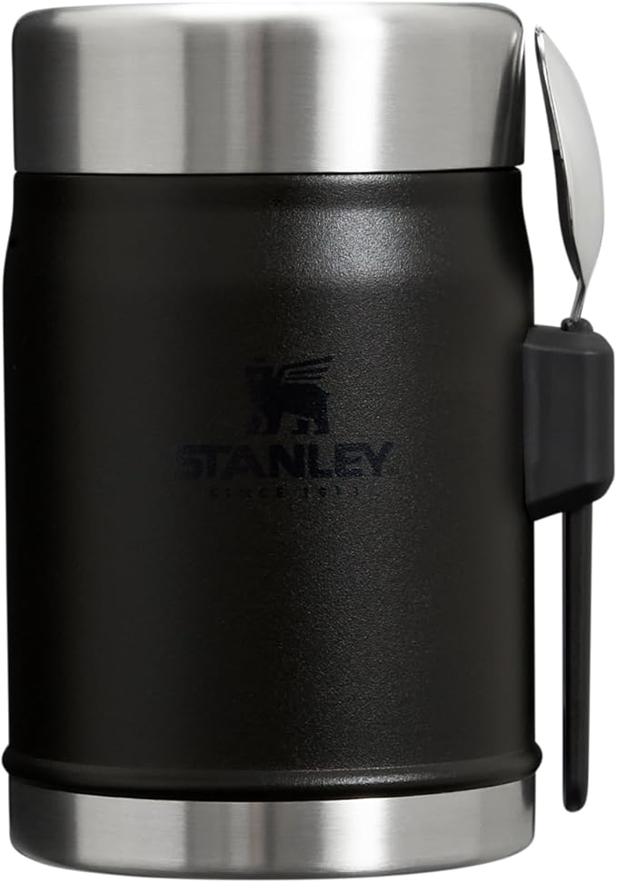STANLEY Legendary Food Jar + Spork | Matte Black Pebble | 0.4L