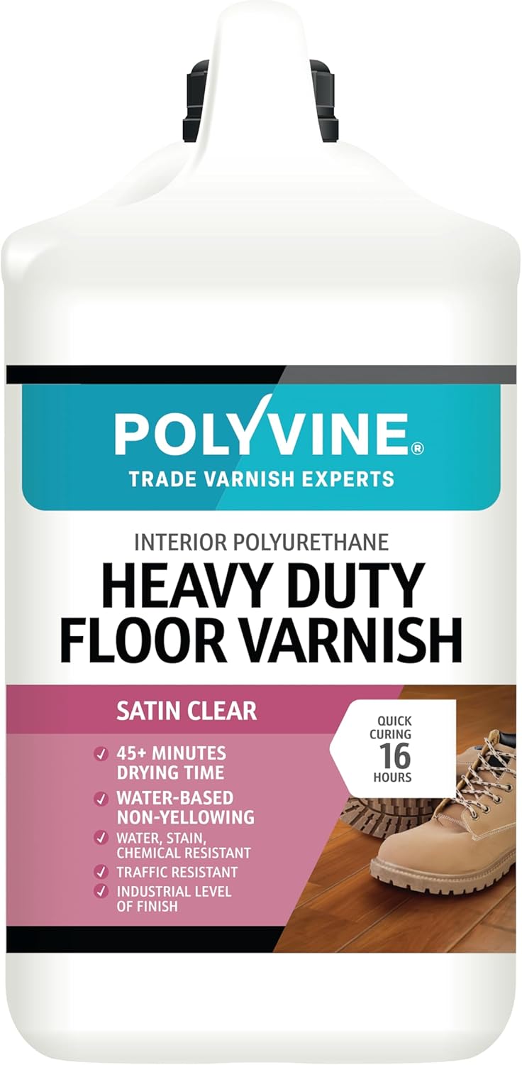 Polyvine Heavy Duty Satin Floor Varnish - 4L