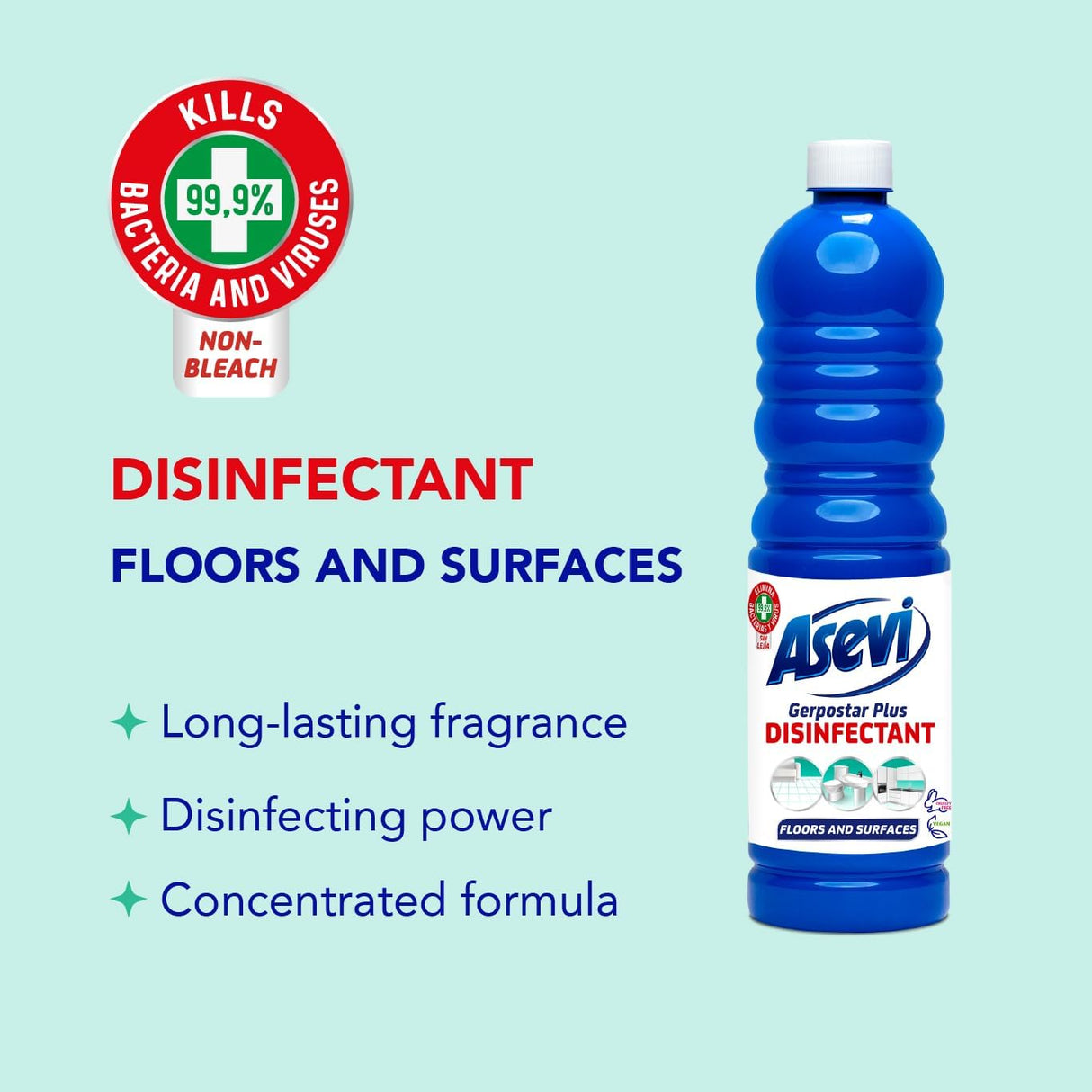 Asevi Disinfectant for Floors and Surfaces 1L