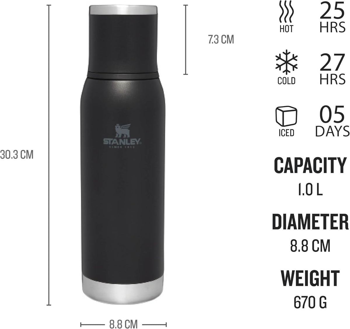 STANLEY Adventure To-Go Bottle | Hammertone Green | 1.0L