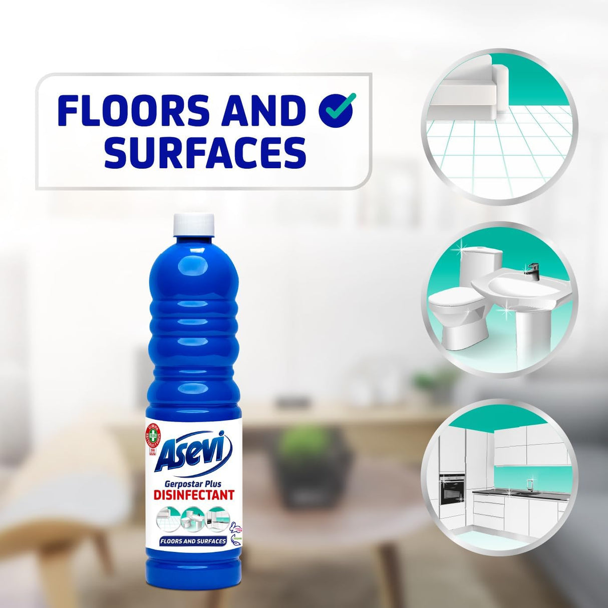 Asevi Disinfectant for Floors and Surfaces 1L