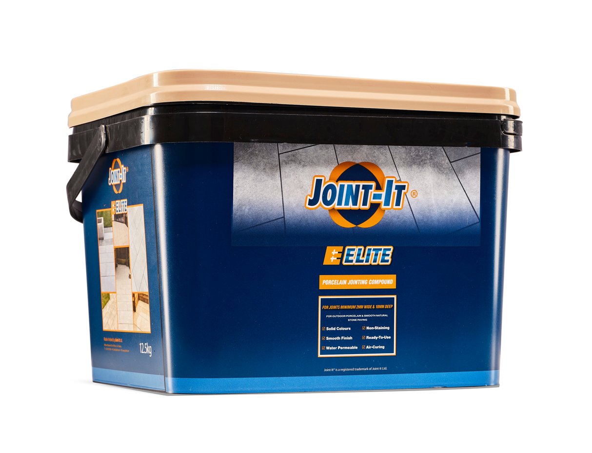 Joint-It Elite Fawn coloured jointing compound close up, warm sandstone tone