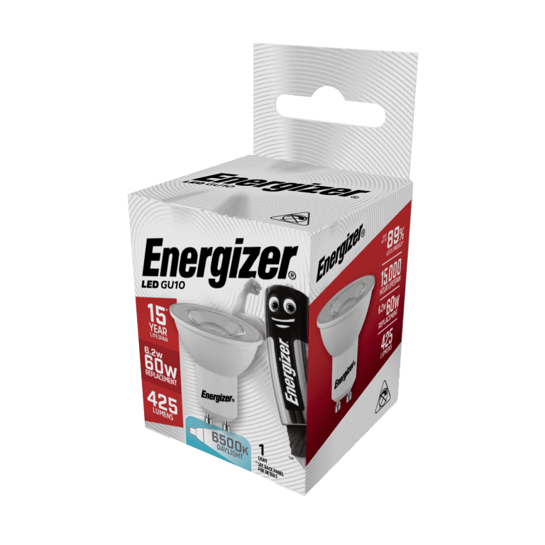 Energizer LED GU10 Daylight bulb 6.2W 425lm packaging