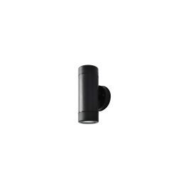 Coast Neso wall light GU10 up and down, black plastic, mounted view