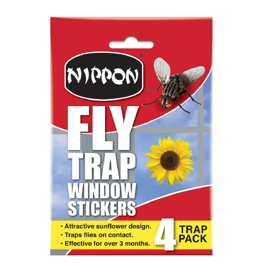 Nippon window fly trap sticker with sunflower design, pesticide-free and odourless