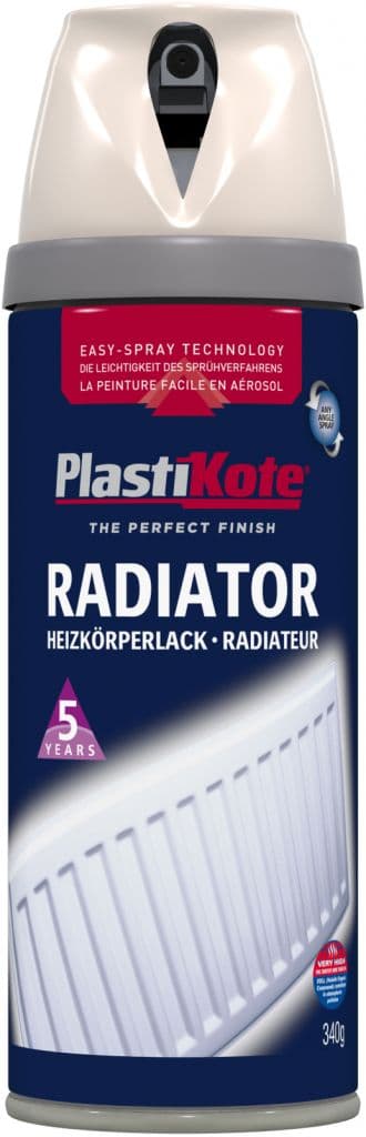 PlastiKote Magnolia radiator spray paint can, 400ml aerosol