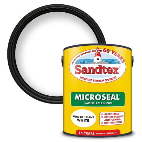 Sandtex smooth masonry paint in pure brilliant white