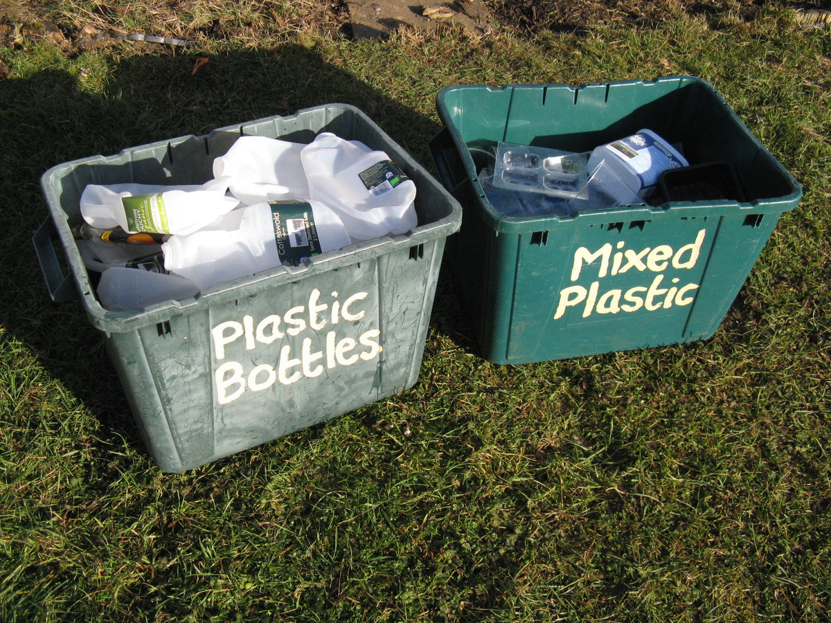 Kerbside recycling bins on a UK residential street