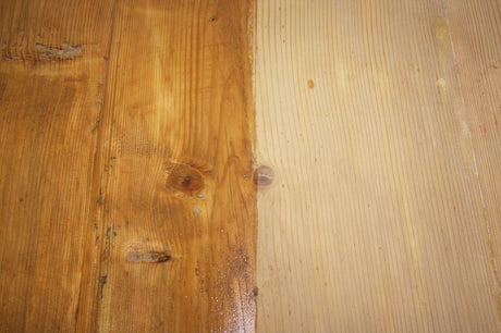 Wood surface finished with a penetrating oil finish, showing rich colour and enhanced grain