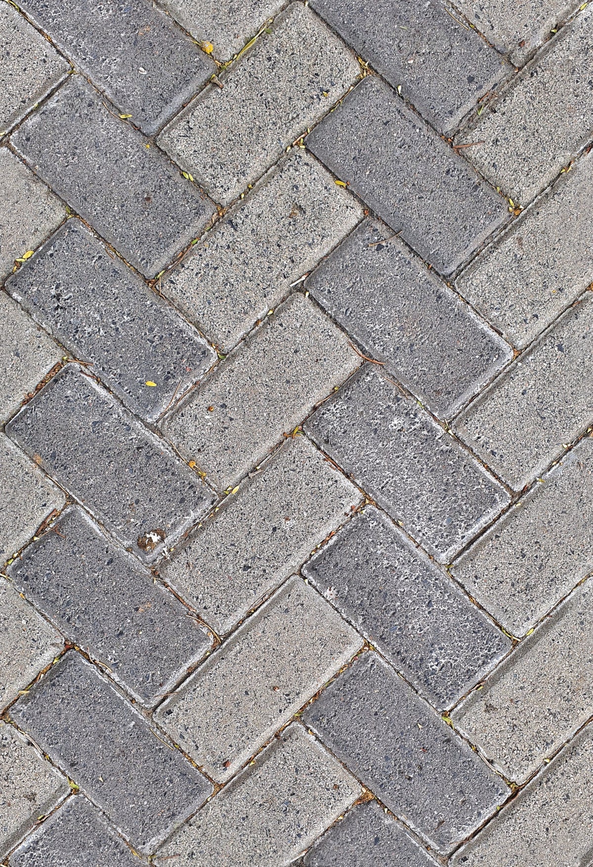 Grey herringbone porcelain paving pattern showing the jointed finish typical of a Joint-It Simple patio
