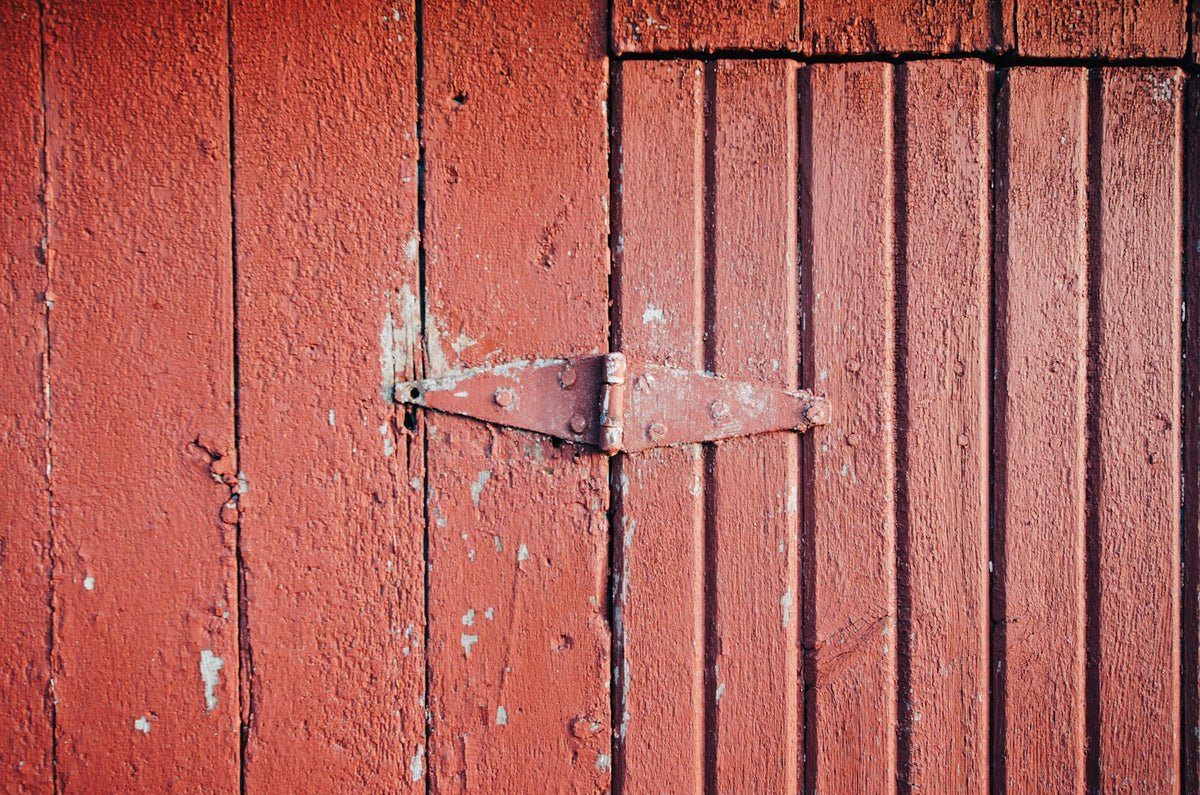 Close-up of a metal hinge mechanism