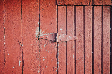 Close-up of a metal hinge mechanism