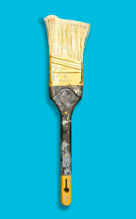 Close up of a paint brush with tapered filament tips, representing the Purdy Monarch Elite, Sprig and Dale ranges