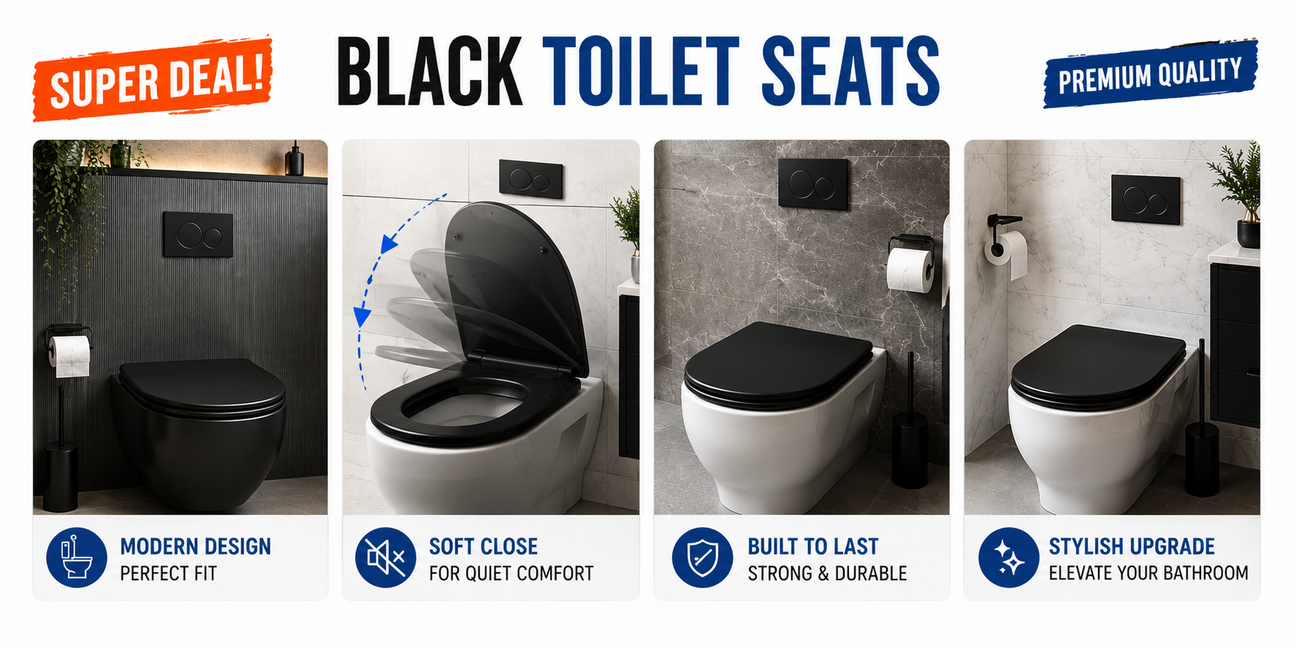 Black toilet seat