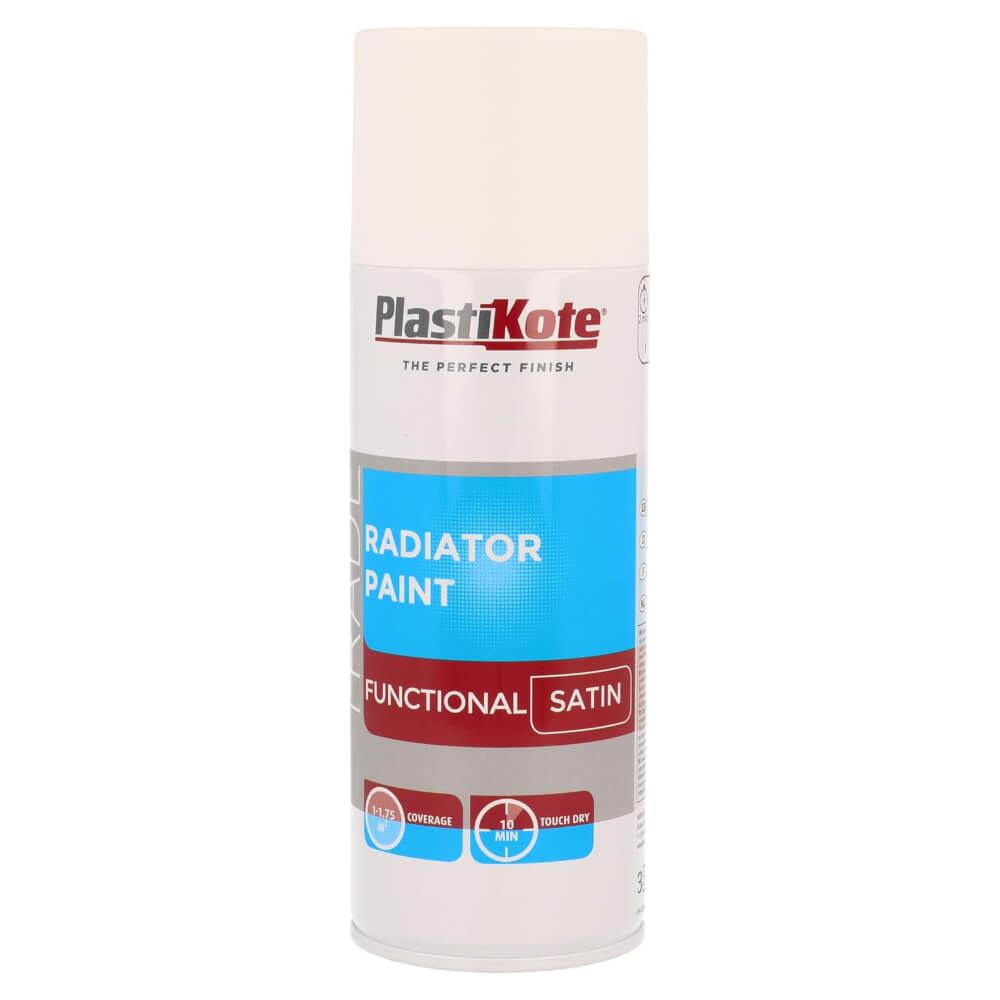 PlastiKote radiator spray paint 400ml gloss white can label