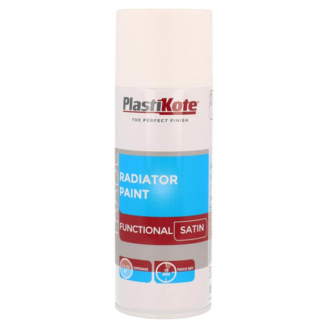 PlastiKote radiator spray paint 400ml gloss white can label