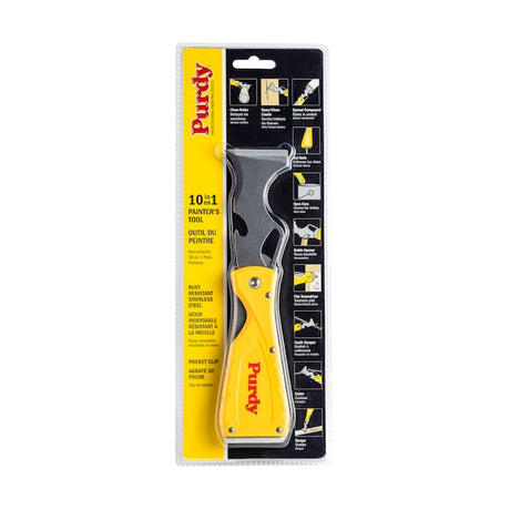 Purdy Folding 10-in-1 Painter's Pocket Tool closed with pocket clip visible