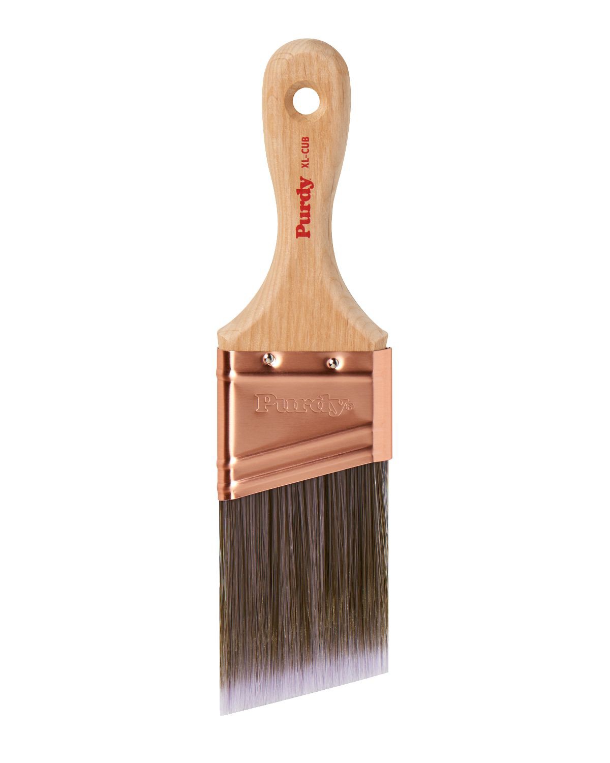 Purdy Cub XL 2 inch angled paint brush shown out of packaging