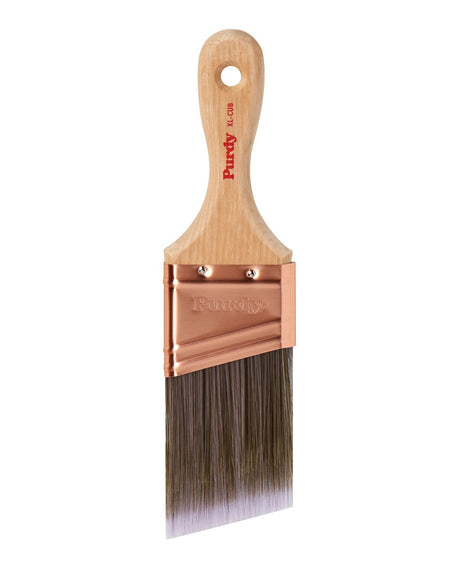 Purdy Cub XL 2 inch angled paint brush shown out of packaging