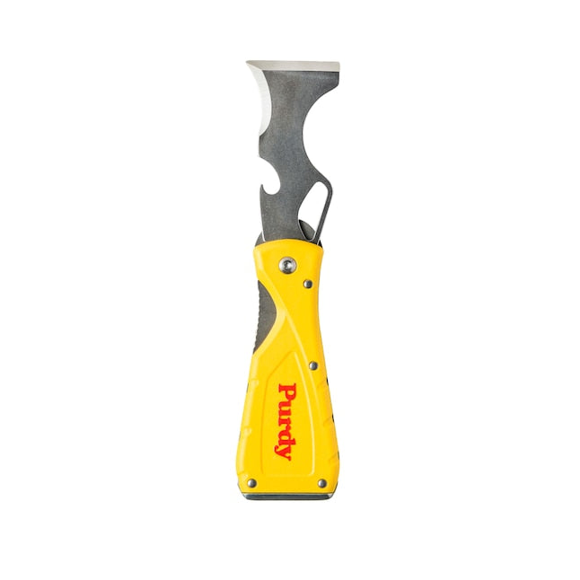 Purdy Folding 10-in-1 Painter's Pocket Tool stainless steel blade detail and rubberised grip