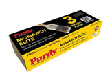 Close up of Purdy Monarch Elite 1.5, 2 and 3 inch brush set bristles