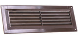 Brown fixed louvre vent with flyscreen, 229mm x 76mm aperture size