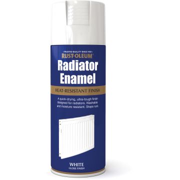 Rustoleum White Gloss radiator enamel spray paint can 400ml