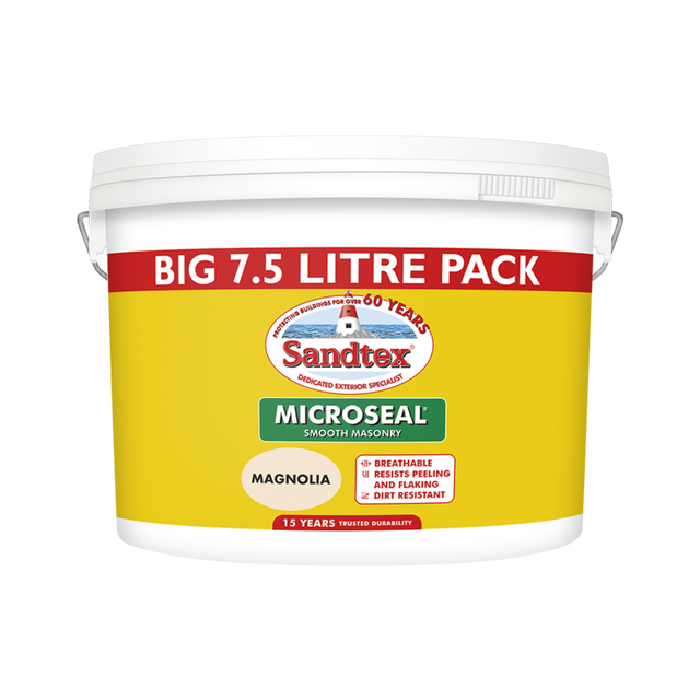 Sandtex Smooth Masonry Paint tin, Magnolia, 7.5L