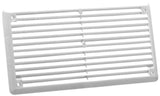 White fixed louvre vent with flyscreen, 152mm x 76mm aperture size