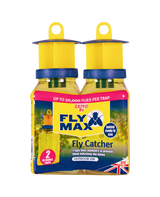 Zero In Fly Catcher Twinpack, reusable outdoor fly trap bottles with attractant
