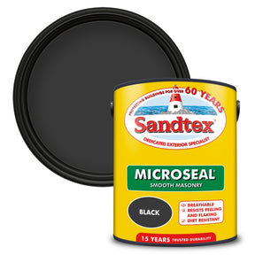 Sandtex Smooth Masonry Paint tin, Black, 5L