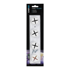 Tea Towel Holder - Chef Aid 4 Hole Wall Mounted Holder