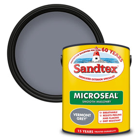 Sandtex Smooth Masonry Paint tin, Vermont Grey, 5L