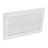 Securit white plastic louvre vent 9 x 6 inch, original product photo showing the fixed flyscreen and angled slats