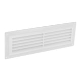 Securit white plastic louvre vent 9 x 3 inch, original product photo showing the fixed flyscreen and angled slats