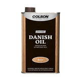 Ronseal Colron Refined Danish Oil clear 500ml tin, a penetrating wood oil that nourishes and protects timber