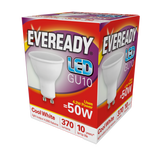 Eveready LED GU10 bulb, 5W, 370 lumens, cool white 4000K, non-dimmable spotlight