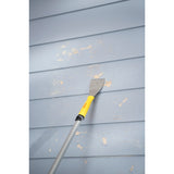 Purdy Bent Pole Scraper blade end close up showing the rust resistant stainless steel edge