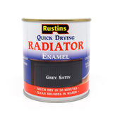 Rustins Grey Satin Radiator Paint Enamel 250ml tin