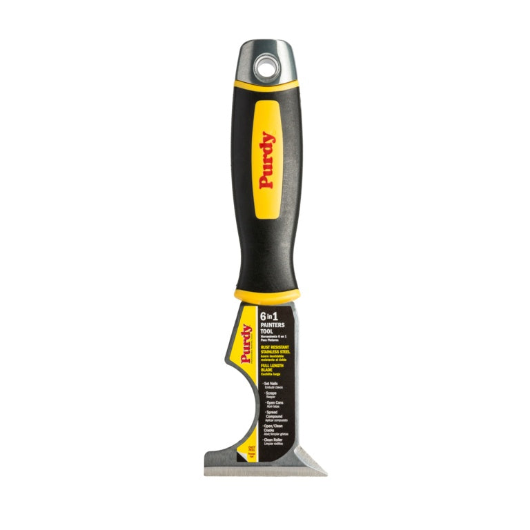 Purdy Premium 6-in-1 painters multi tool showing the stainless steel blade and rubberised grip
