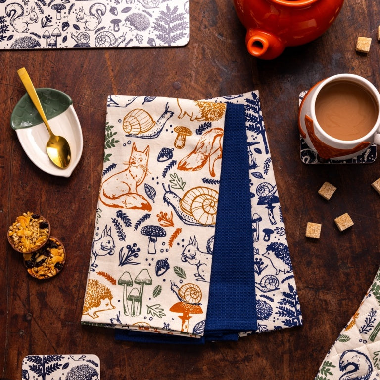 Designer Patterned Tea Towels - Price & Kensington Woodland Set of 3
