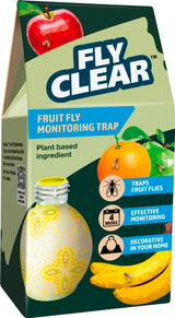 Fly Clear Fruit Fly Trap bottle, plant-based pesticide-free fruit fly catcher for kitchens
