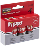 Pest-Stop Flypaper pack of 4 box, chemical-free sticky fly trap for household flies