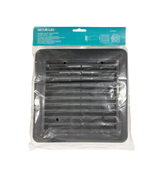 Securlec 150mm grey inlet/outlet fixed louvre ducting grille, original product listing photo showing spigot and grille face